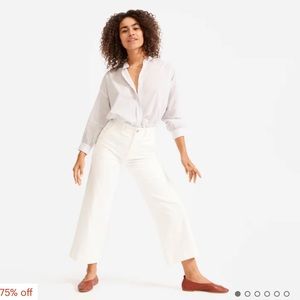 Everlane The Wide Leg Crop Pant in White - Size 14 *
